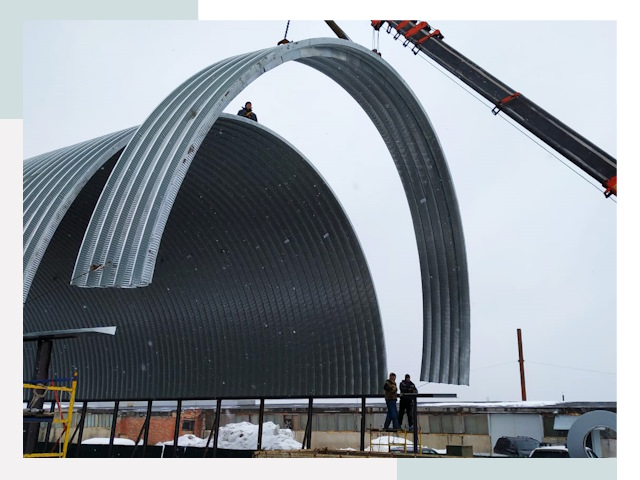 Полукруглые ангары в Искитиме